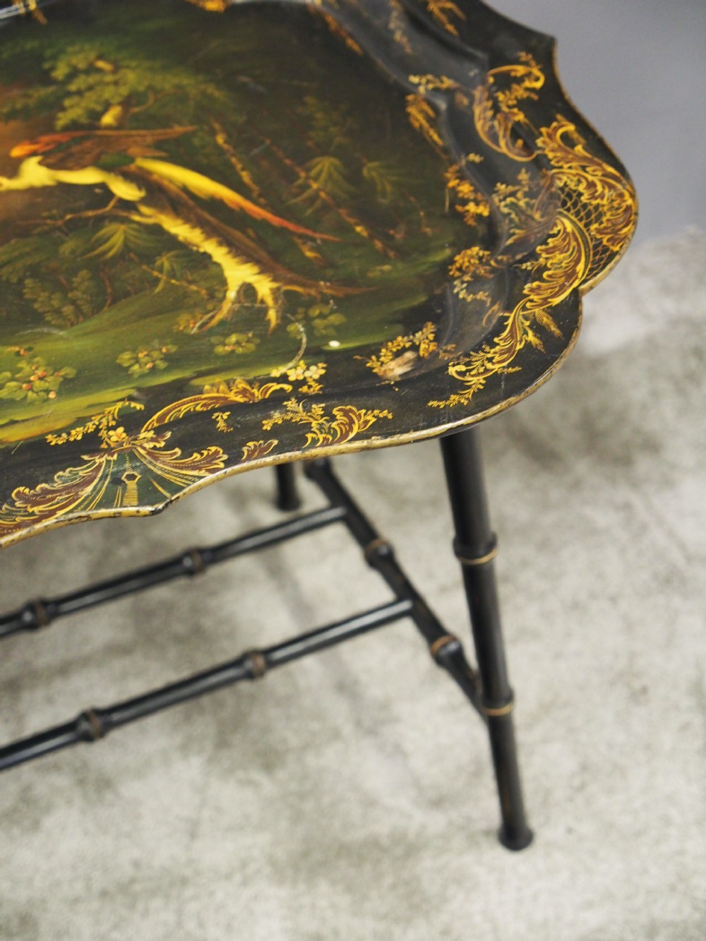Victorian Papier Mache Tray on Stand View X