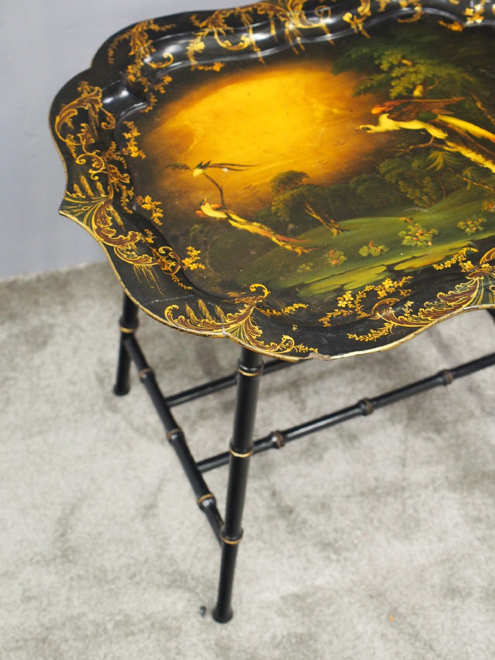 Victorian Papier Mache Tray on Stand View XI