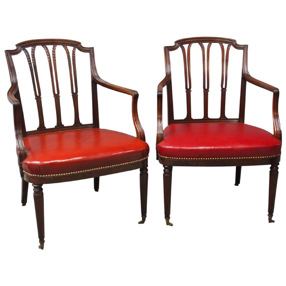 Pair of George III Style Mahogany Armchairs