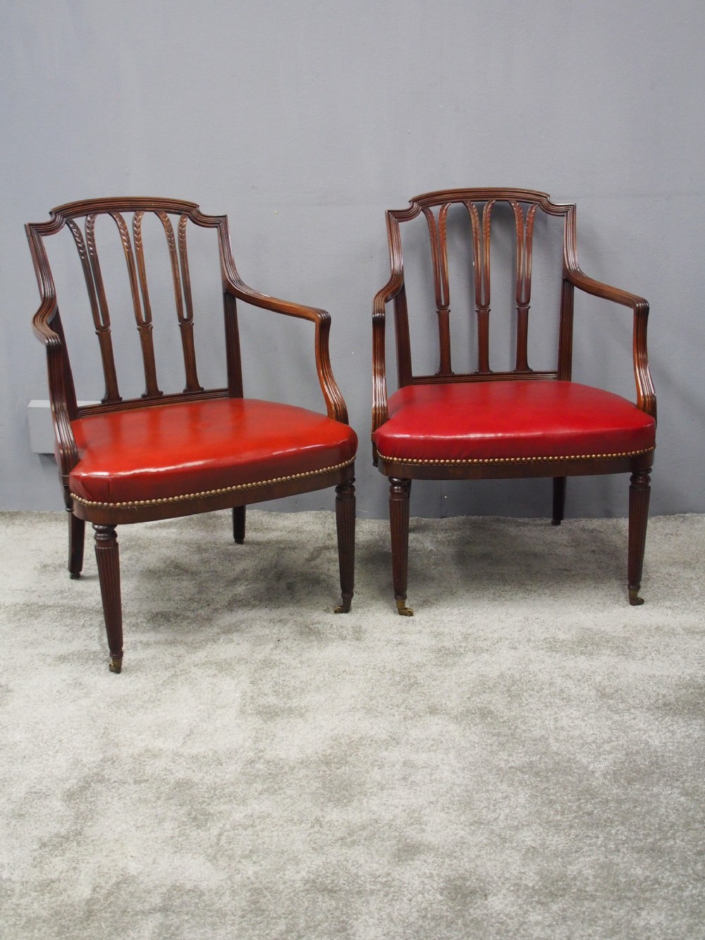 Pair of George III Style Mahogany Armchairs View IV