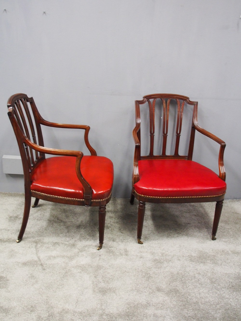 Pair of George III Style Mahogany Armchairs View X