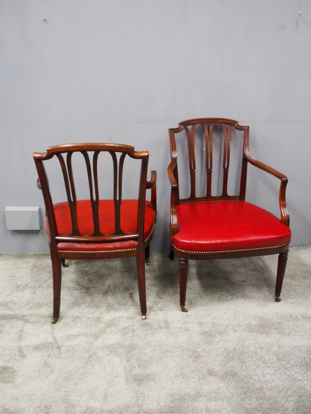 Pair of George III Style Mahogany Armchairs View XI
