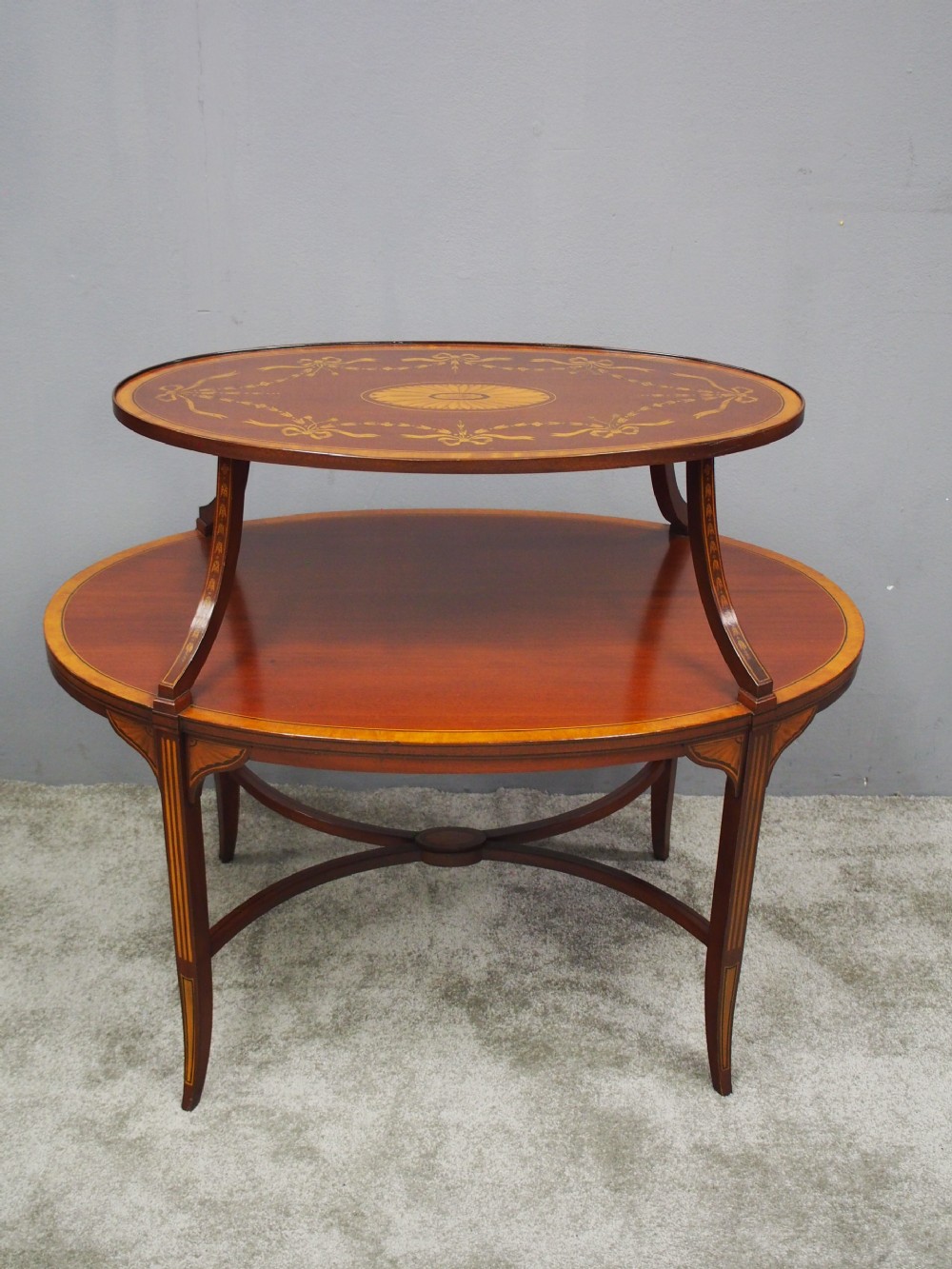 Sheraton Style 2 Tier Oval Etagere View II