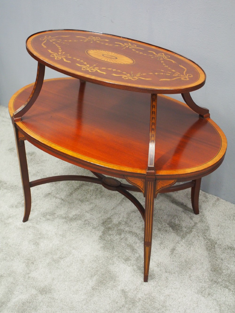 Sheraton Style 2 Tier Oval Etagere View IV