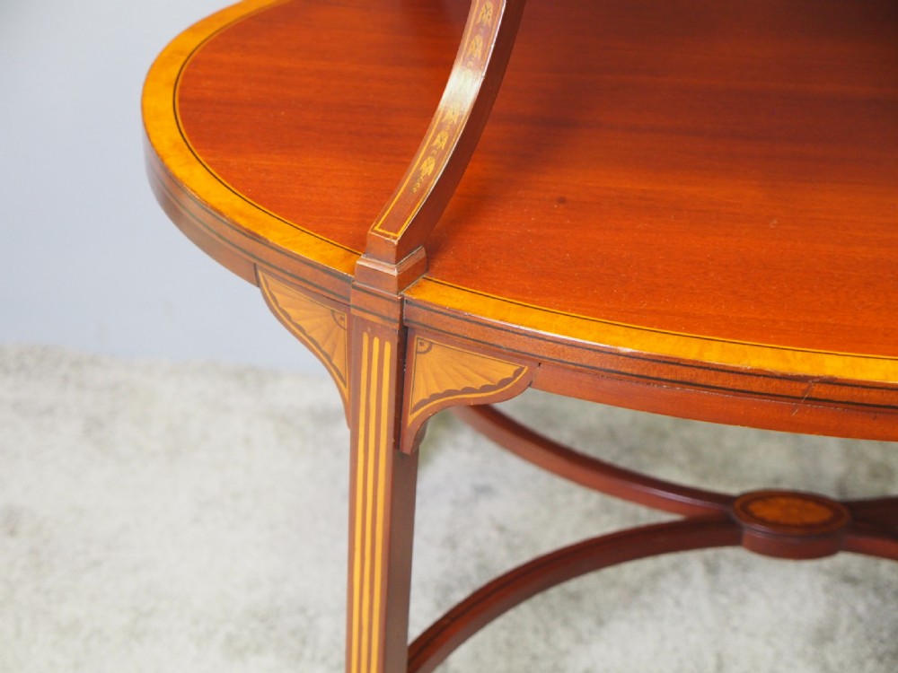 Sheraton Style 2 Tier Oval Etagere View IX