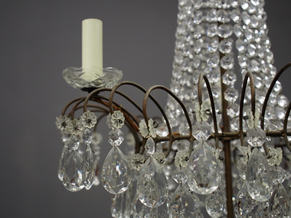 1930s Tent and Bag Cut Crystal Chandelier View III