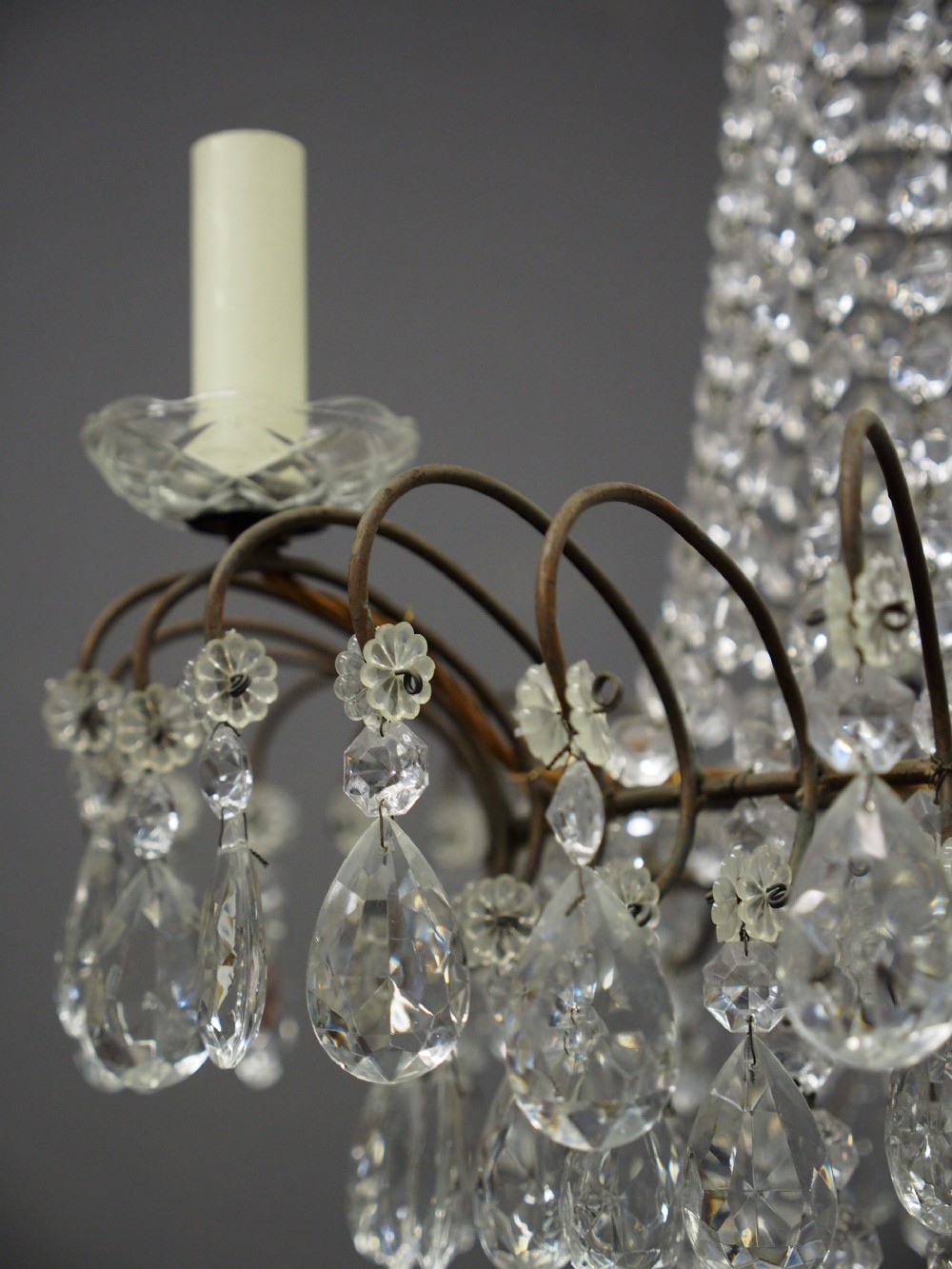 1930s Tent and Bag Cut Crystal Chandelier View IV