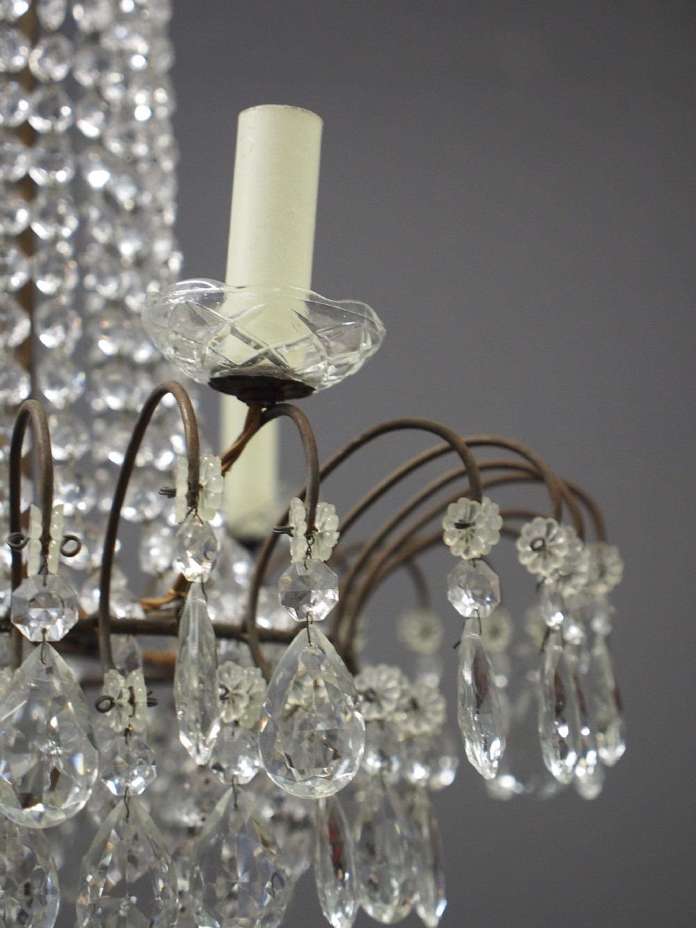 1930s Tent and Bag Cut Crystal Chandelier View VII
