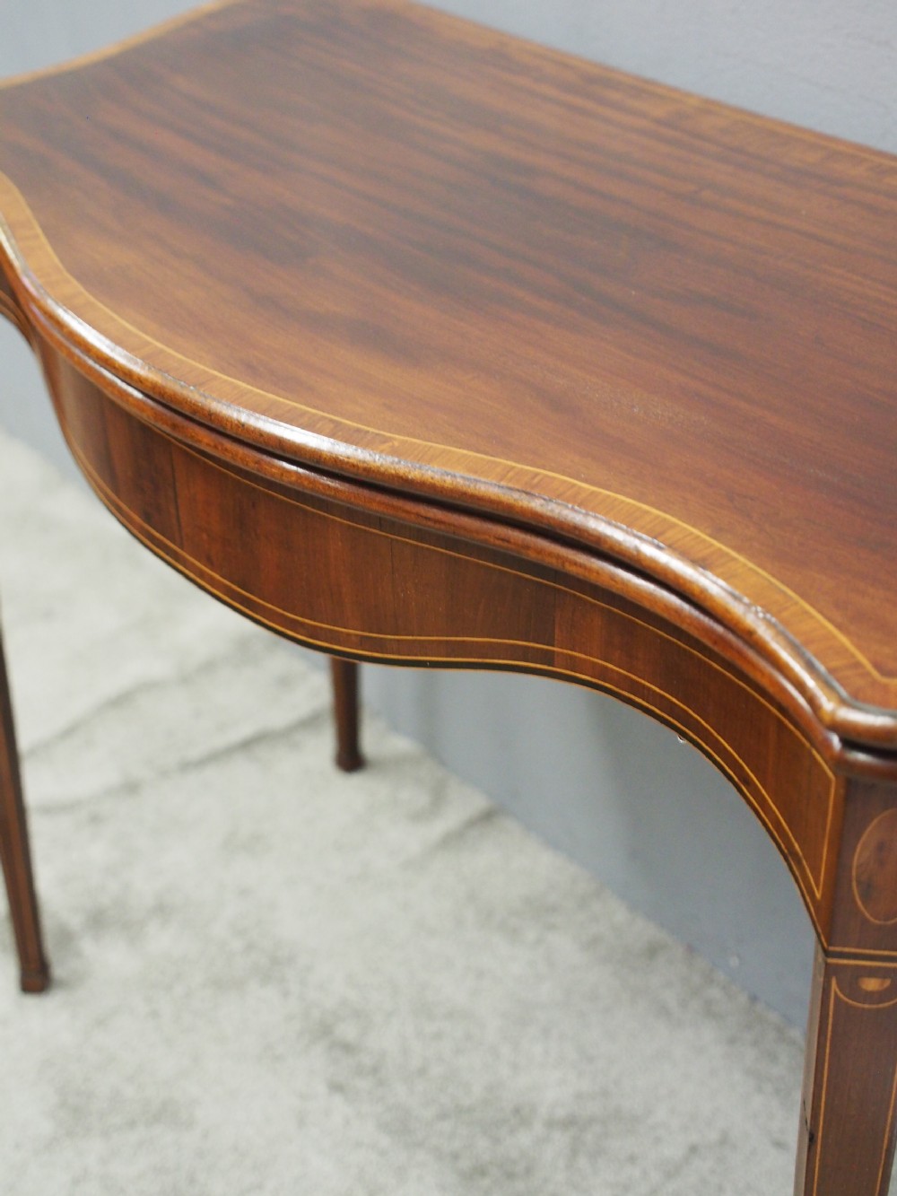 Hepplewhite Style Inlaid Mahogany Card Table View V