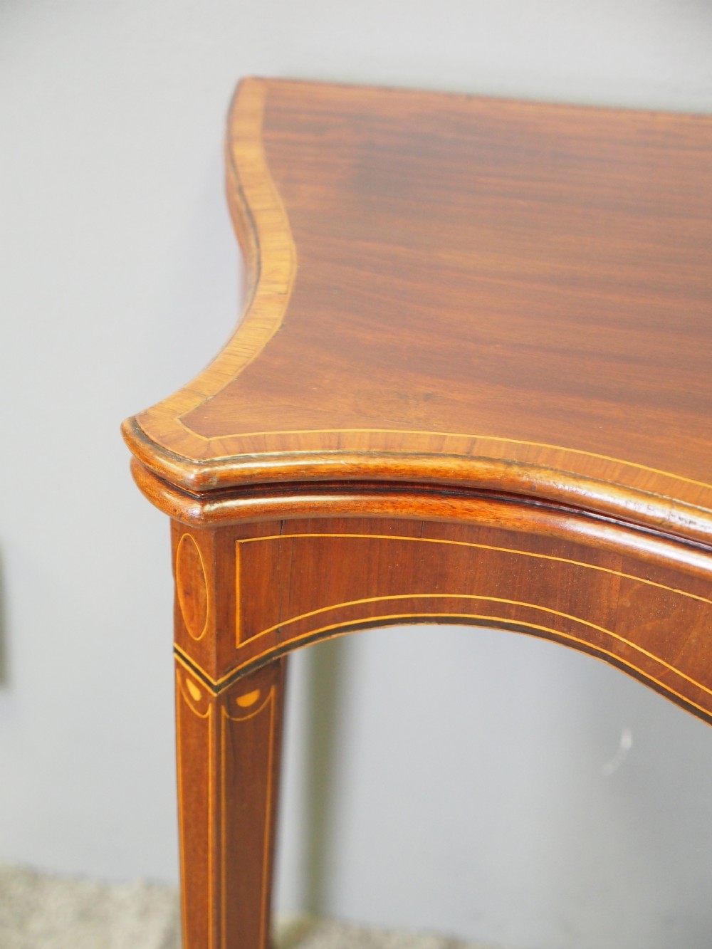 Hepplewhite Style Inlaid Mahogany Card Table View VI