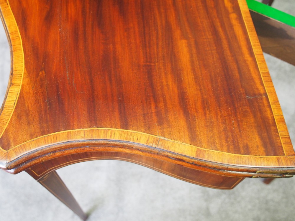 Hepplewhite Style Inlaid Mahogany Card Table View VIII