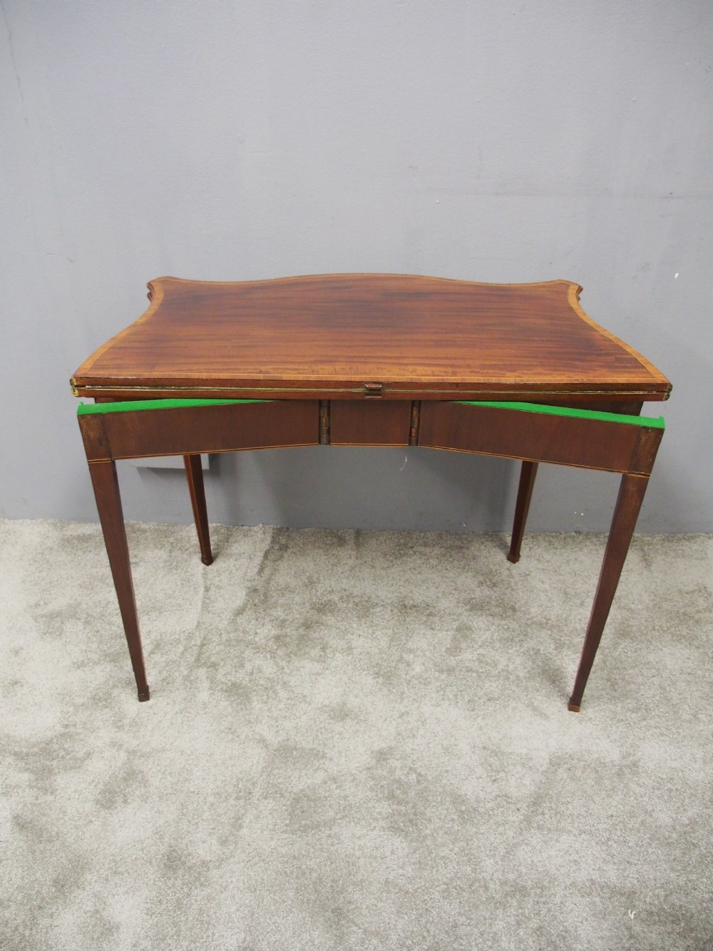 Hepplewhite Style Inlaid Mahogany Card Table View XI