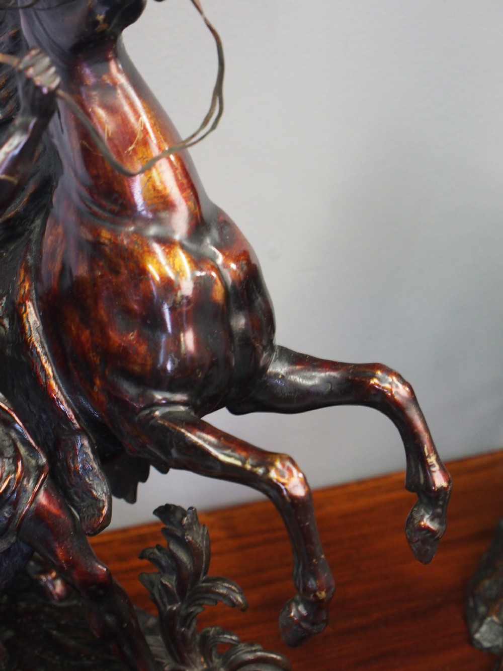 Pair of Cast Bronze Marly Horses after J Coustou View III