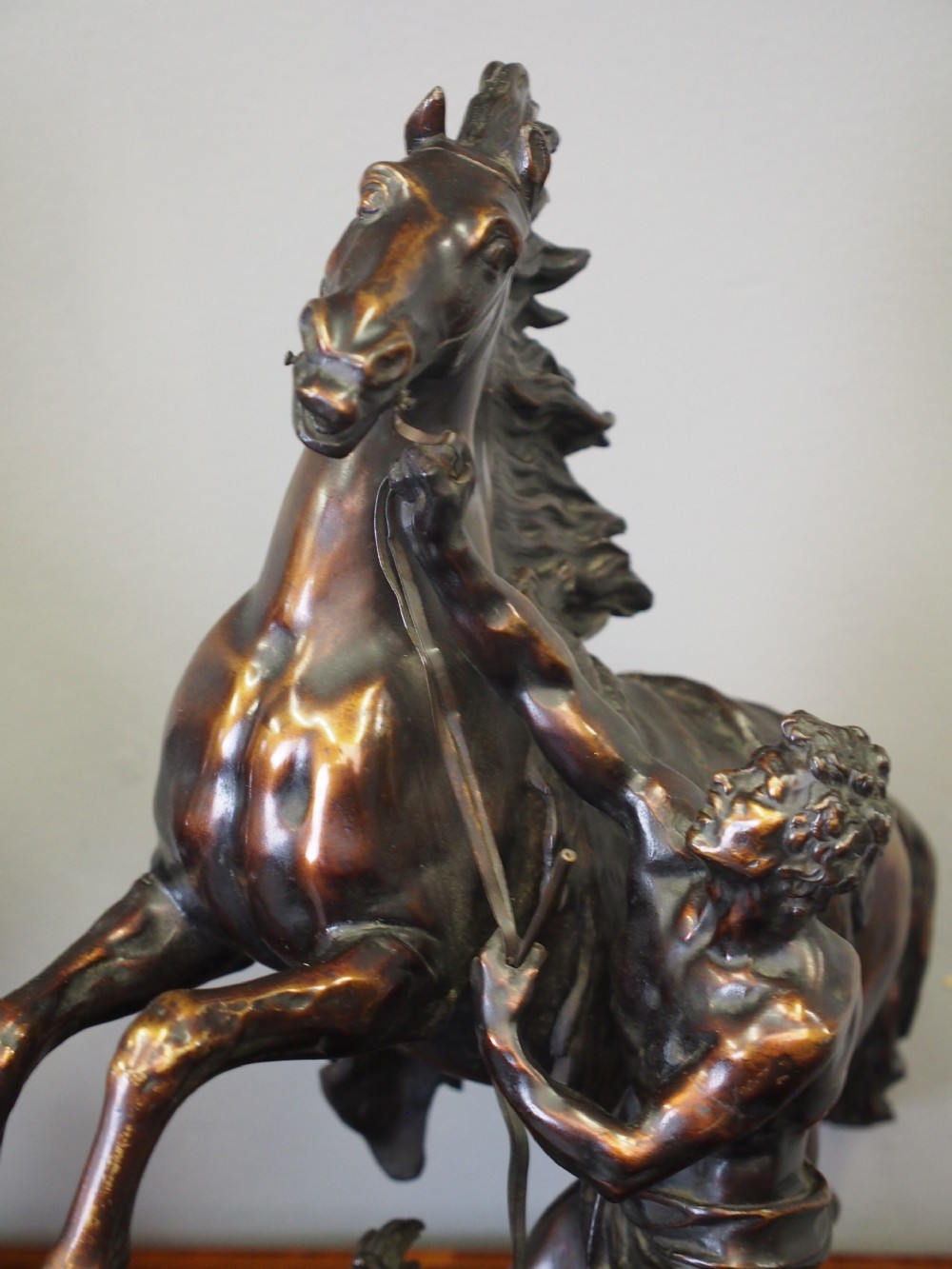 Pair of Cast Bronze Marly Horses after J Coustou View IV