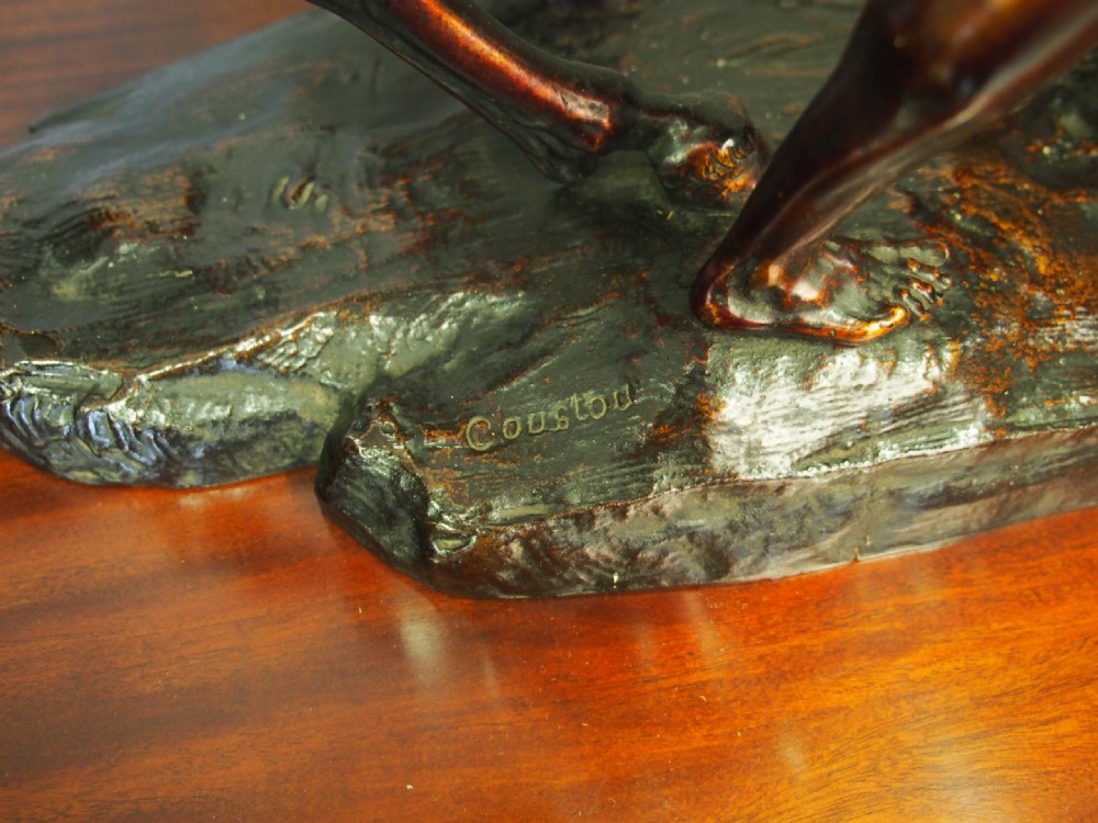 Pair of Cast Bronze Marly Horses after J Coustou View XI