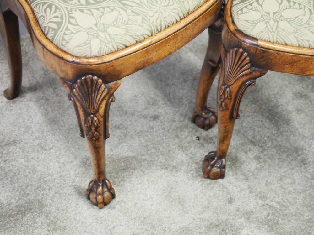 Pair of Queen Anne Style Walnut Chairs View V