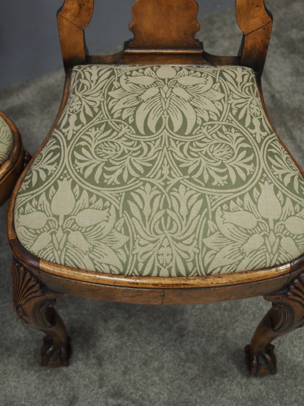 Pair of Queen Anne Style Walnut Chairs View VII