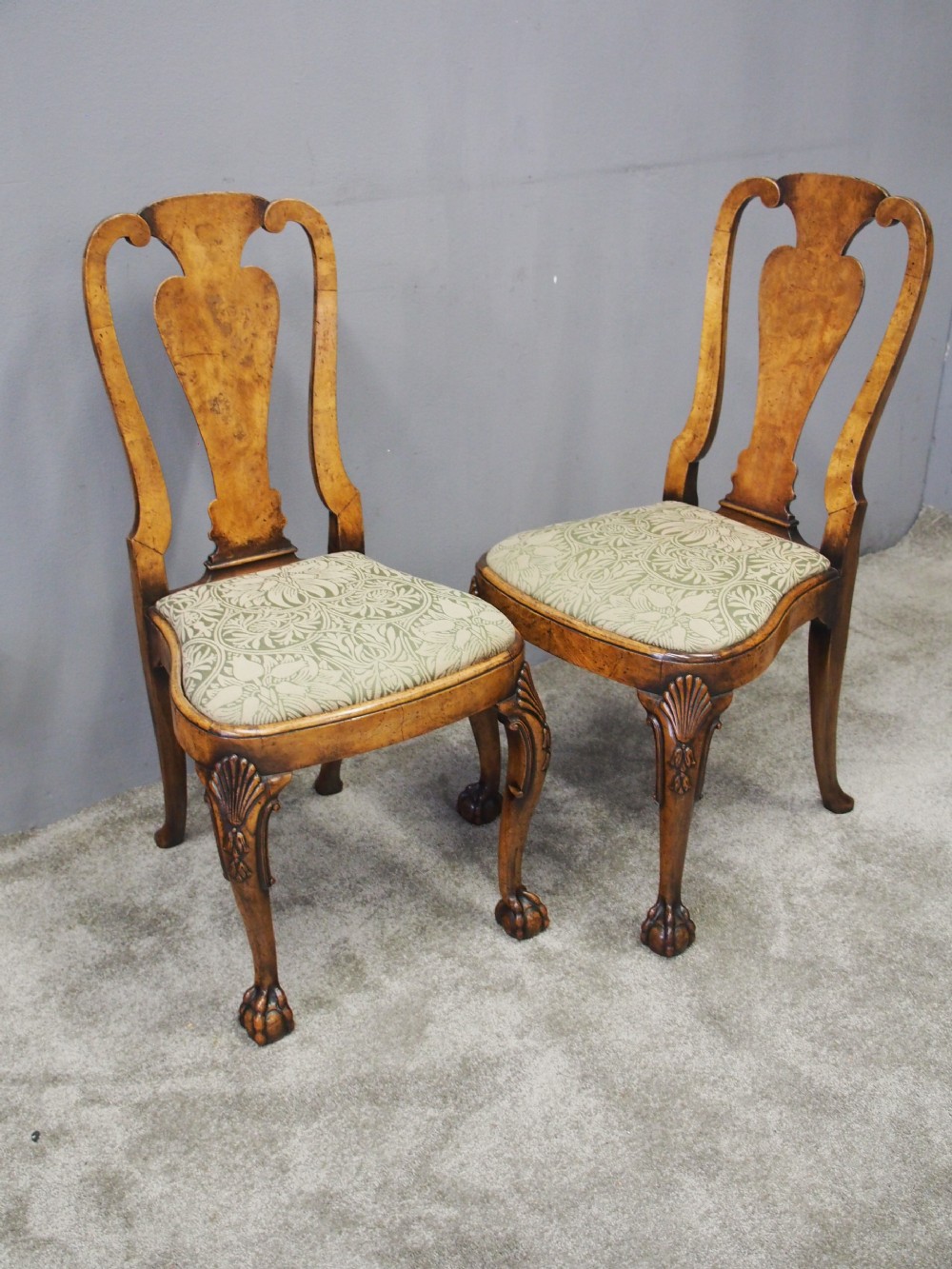 Pair of Queen Anne Style Walnut Chairs View VIII