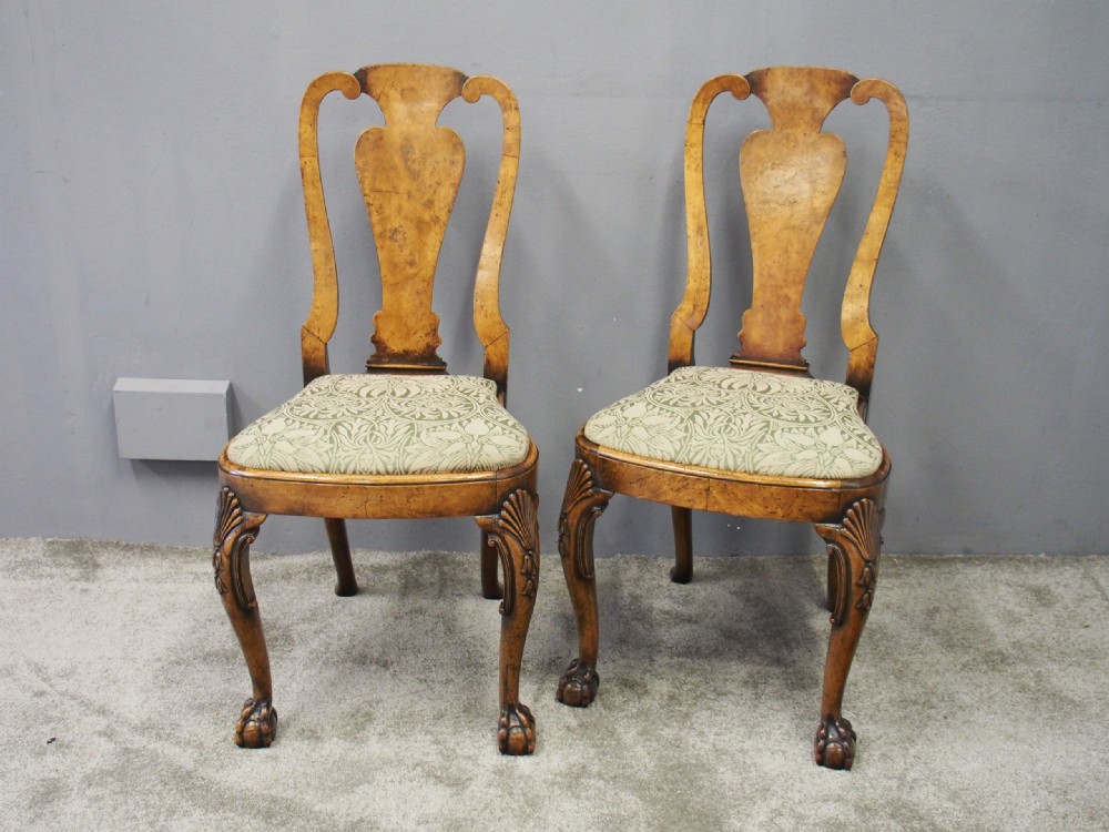 Pair of Queen Anne Style Walnut Chairs View XII