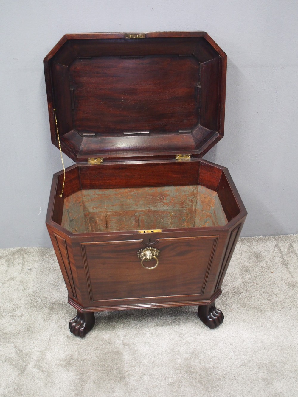 Georgian Mahogany Sarcophagus Wine Cooler View II