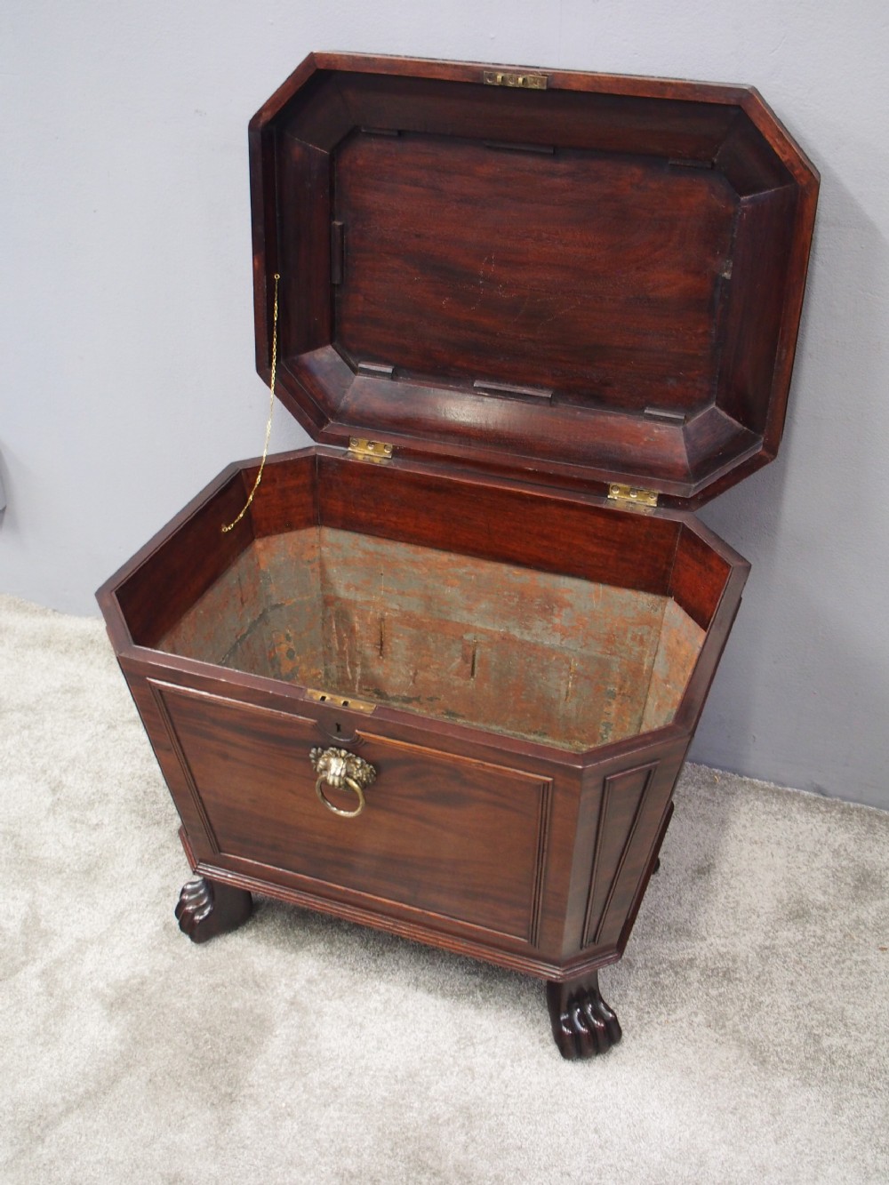 Georgian Mahogany Sarcophagus Wine Cooler View III