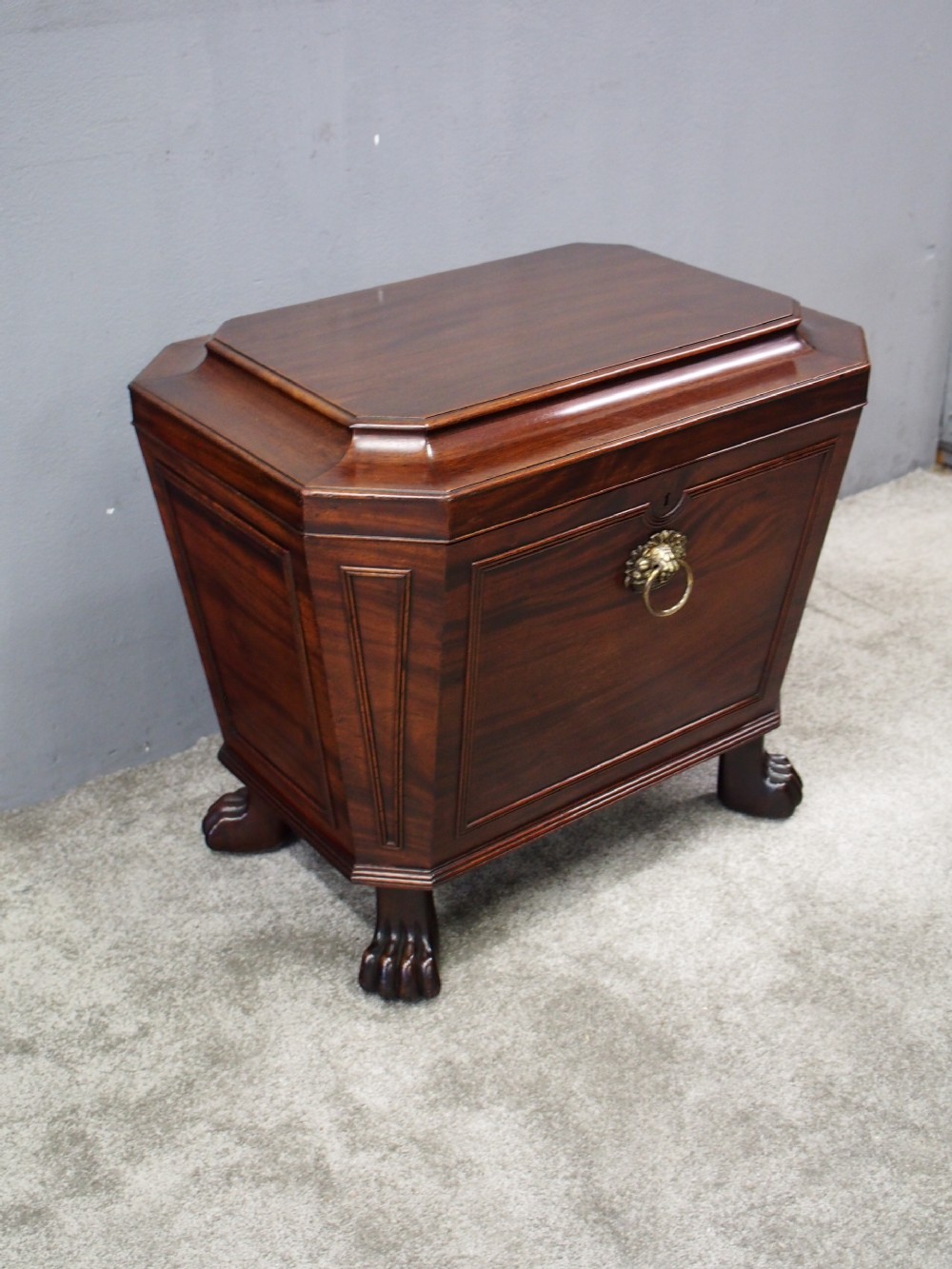 Georgian Mahogany Sarcophagus Wine Cooler View IV
