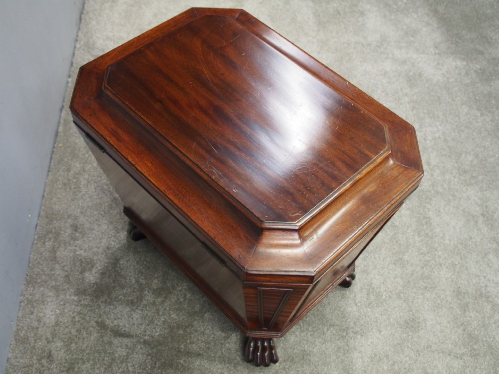 Georgian Mahogany Sarcophagus Wine Cooler View XI