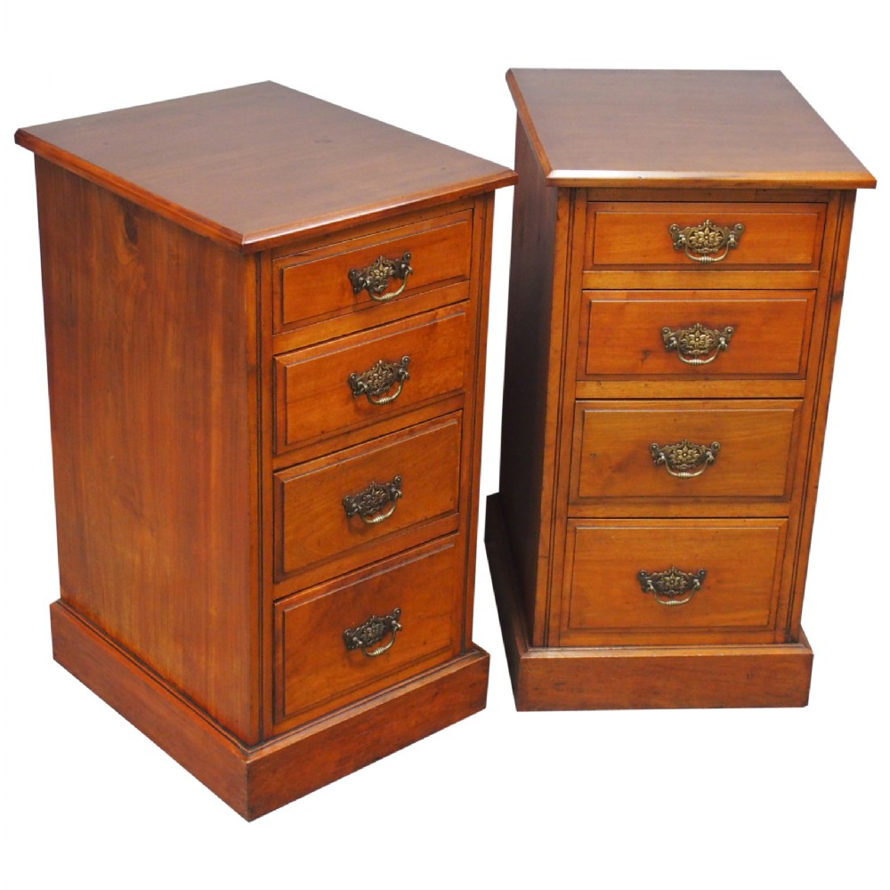 Pair of Late Victorian Walnut Bedsides