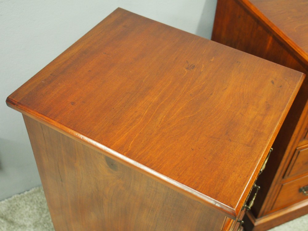 Pair of Late Victorian Walnut Bedsides View IV