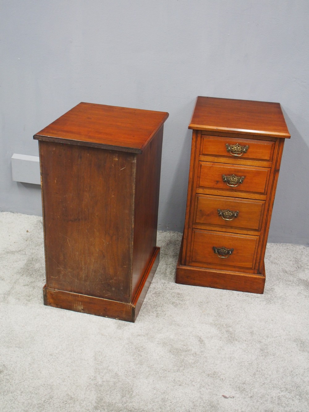 Pair of Late Victorian Walnut Bedsides View VI