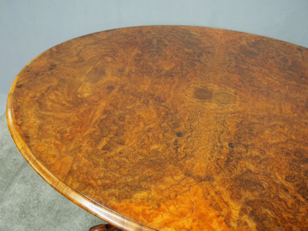 Large Victorian Burr Walnut Breakfast Table View VII