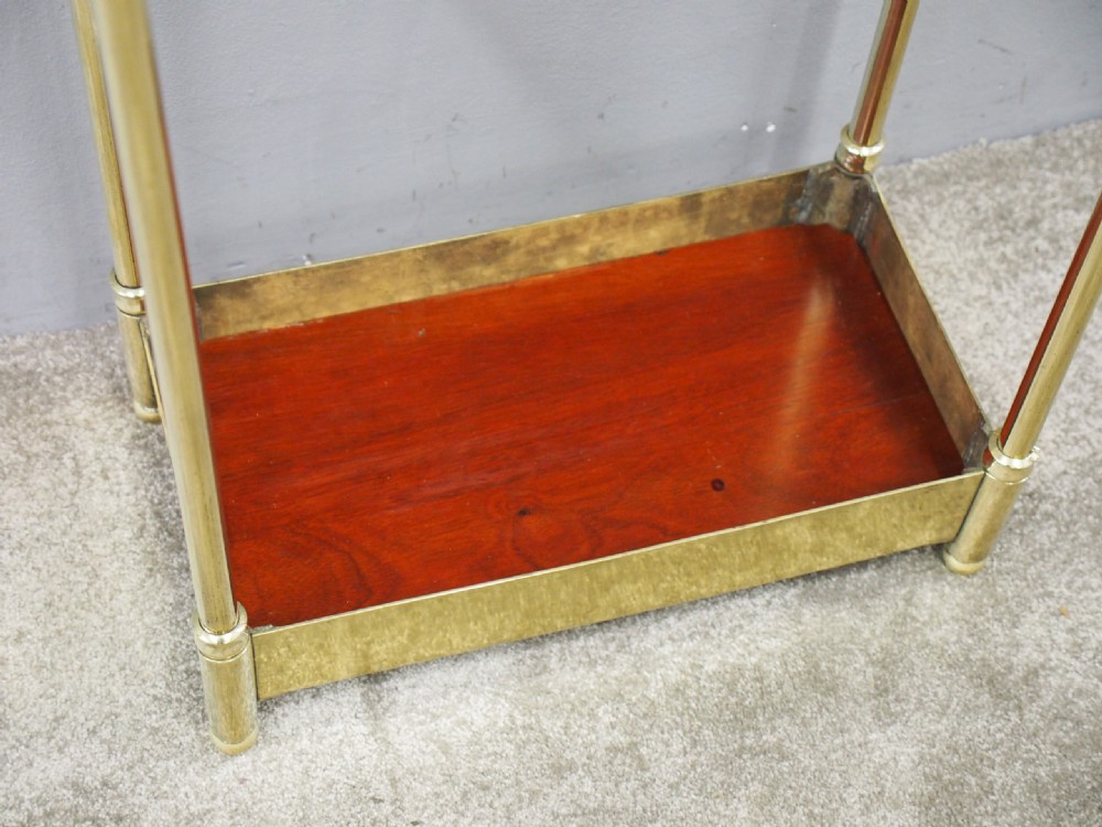 Victorian Cast Brass and Mahogany Stick Stand View IX