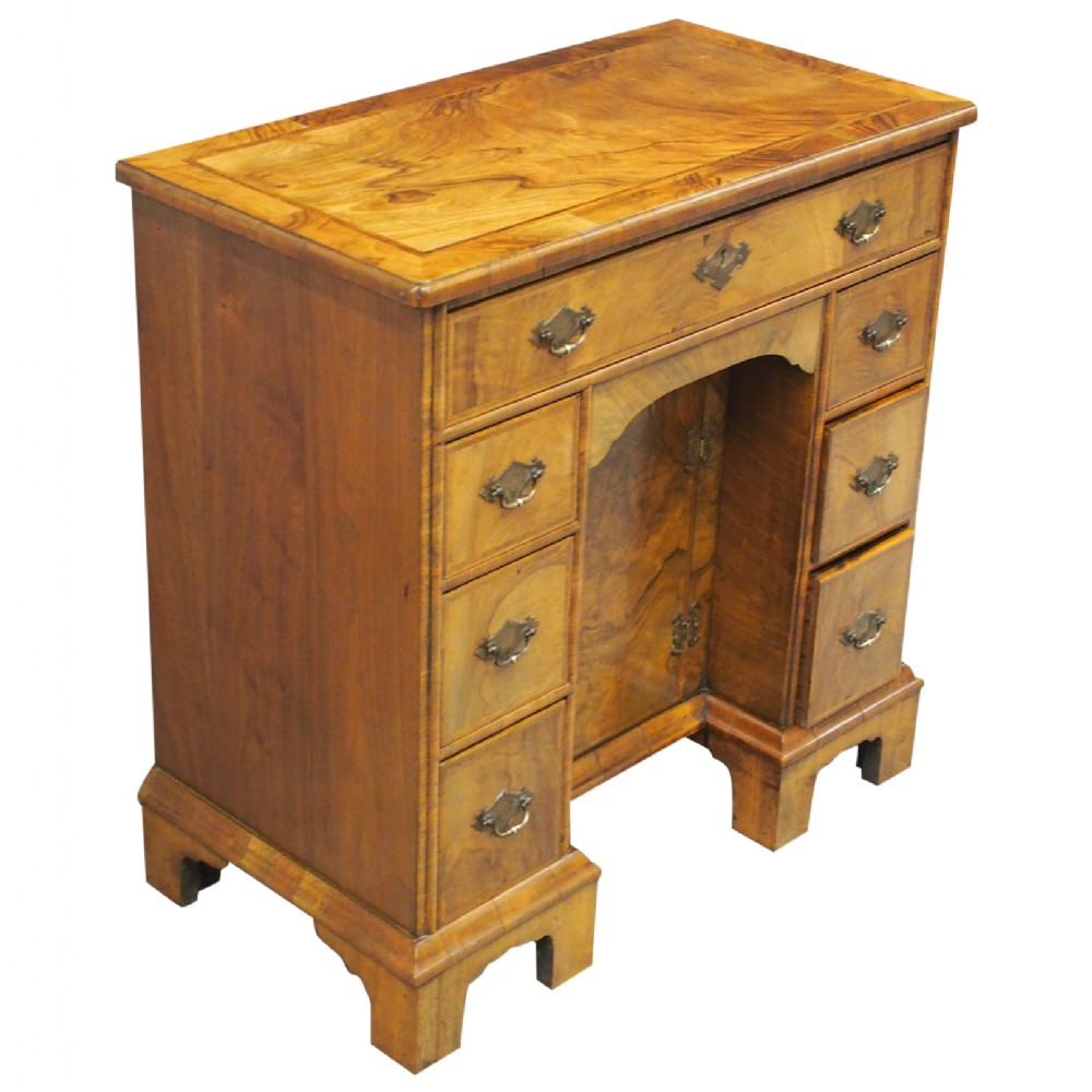 Neat George II Style Walnut Kneehole Desk
