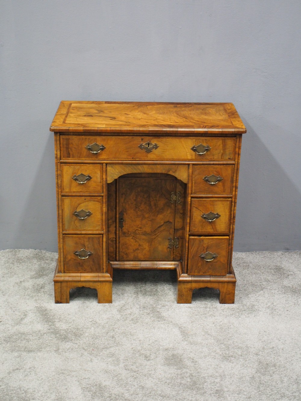 Neat George II Style Walnut Kneehole Desk View III