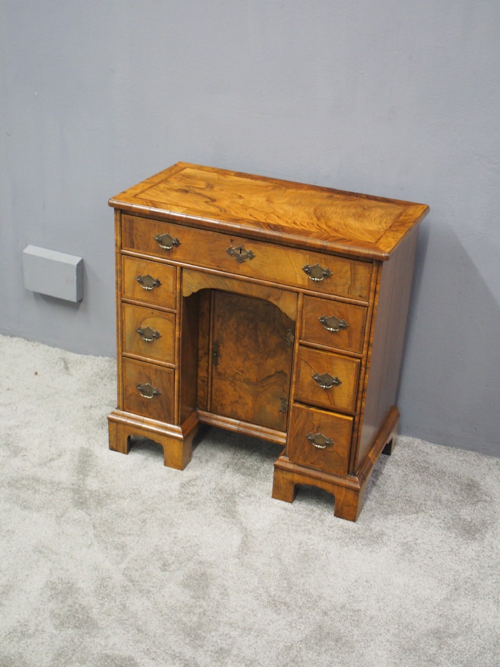 Neat George II Style Walnut Kneehole Desk View IV