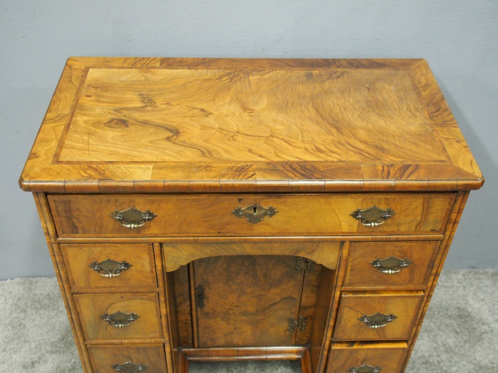 Neat George II Style Walnut Kneehole Desk View V
