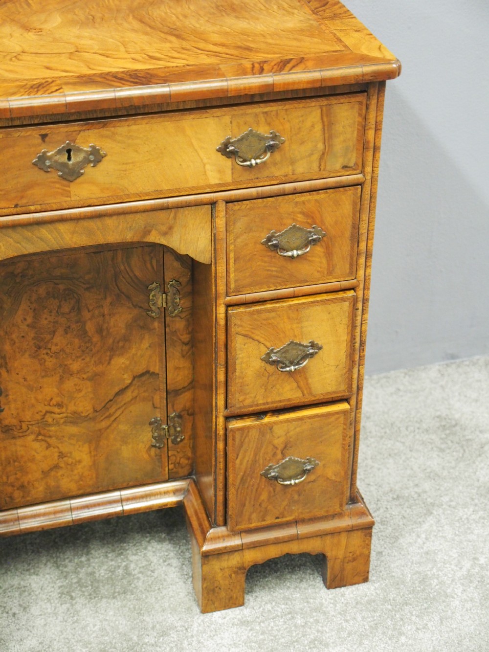 Neat George II Style Walnut Kneehole Desk View VII