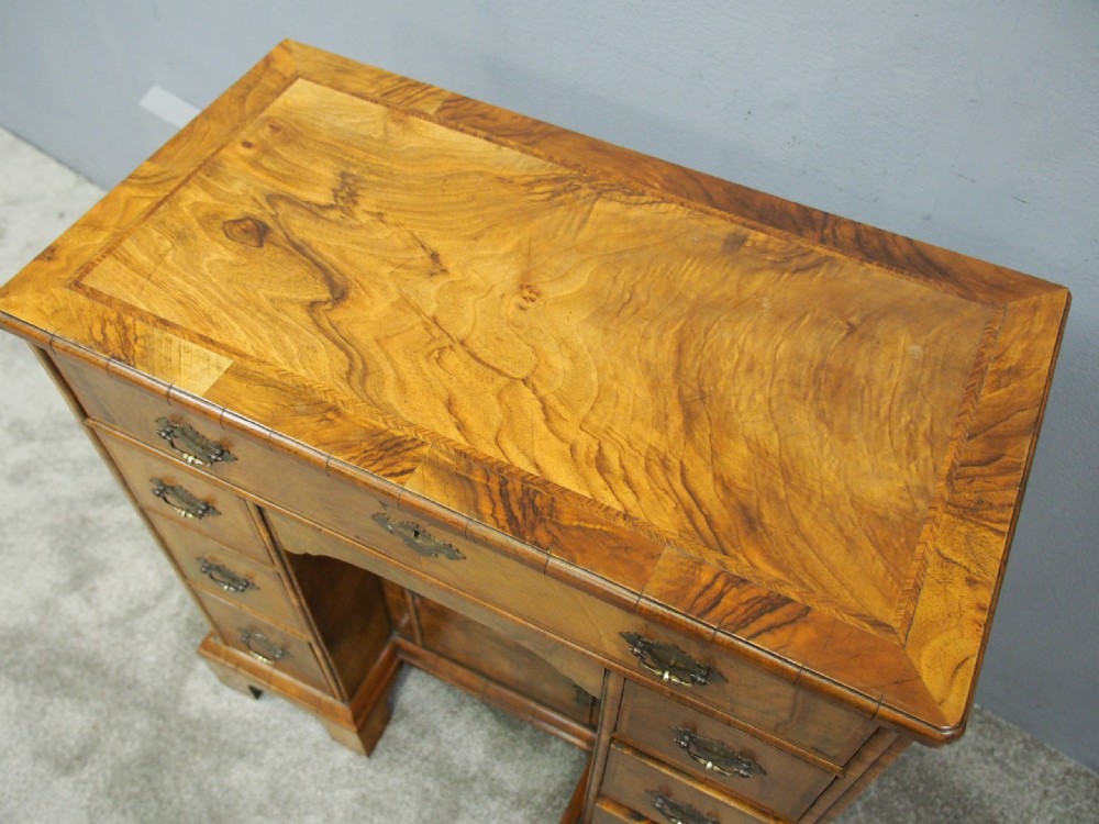 Neat George II Style Walnut Kneehole Desk View XII