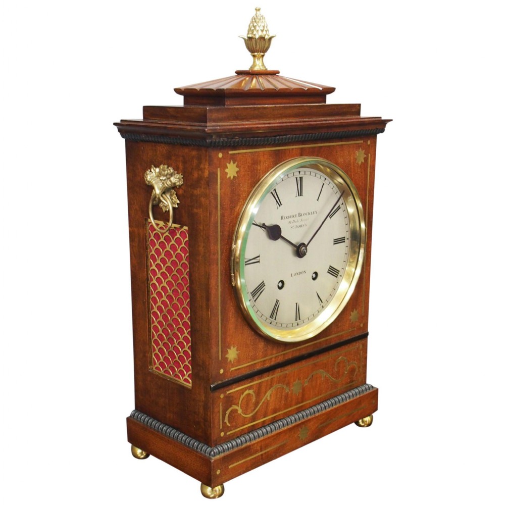 William IV Style Mantel Clock by Herbert Blockley, London