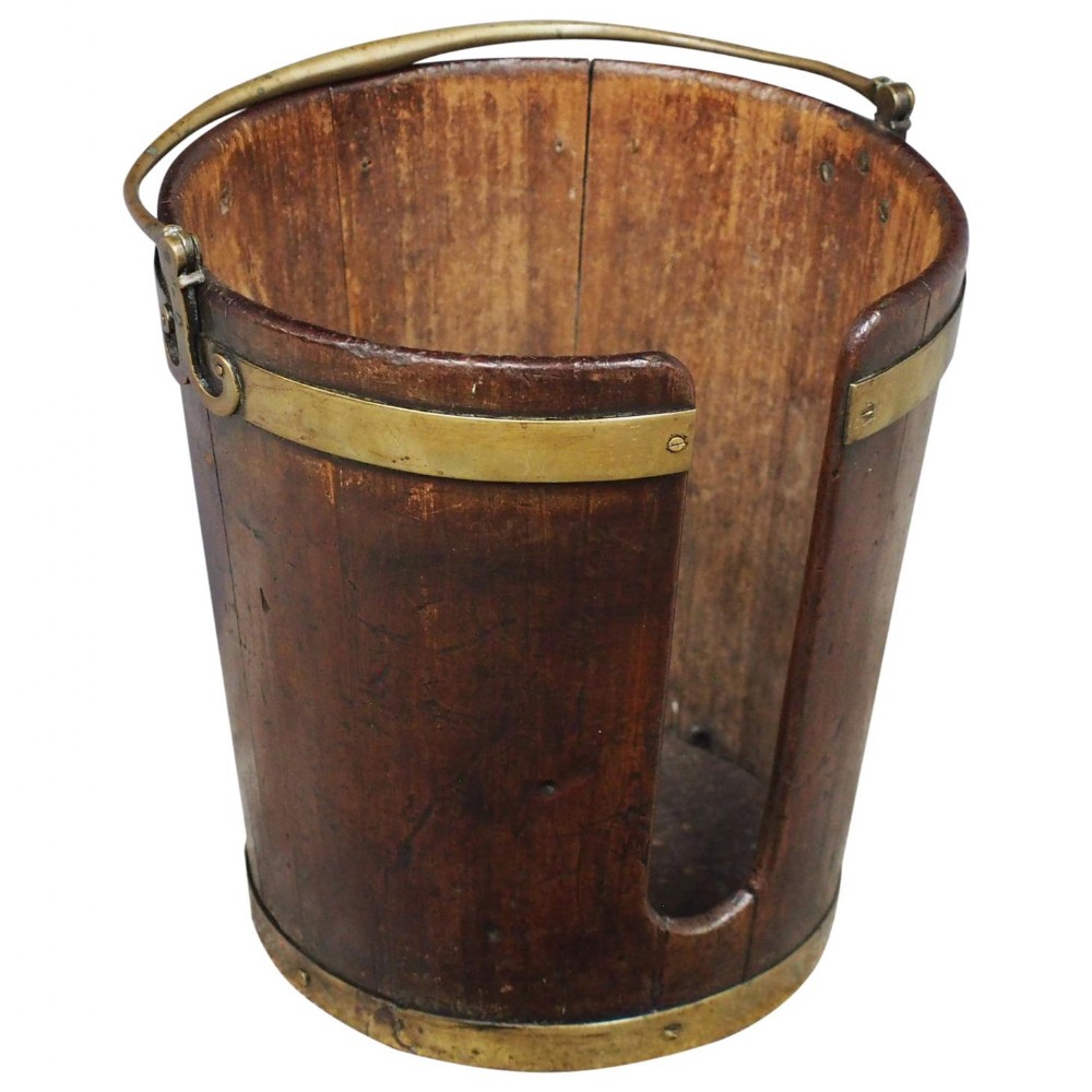 George III Mahogany and Brass Bound Plate Bucket