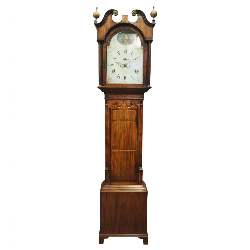 George III Inlaid Mahogany Longcase Clock by Charles Campbell, Boness