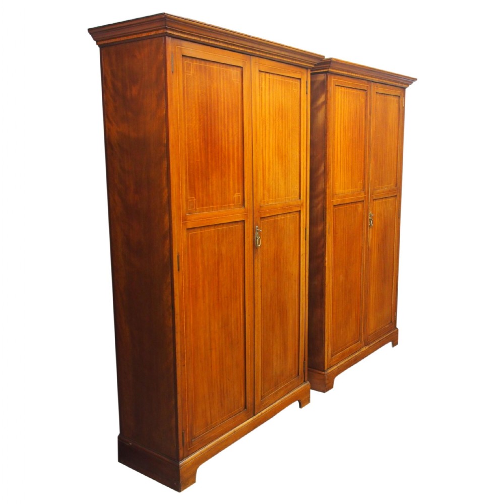 Pair of Mahogany 2 Door Wardrobes by Sopwith & Co