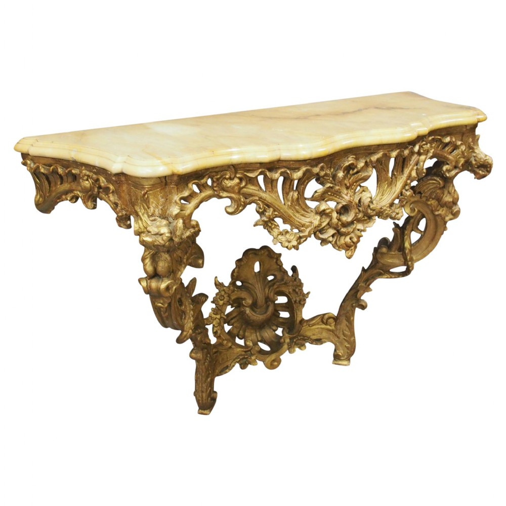 George III Gilded Wood and Marble Console Table