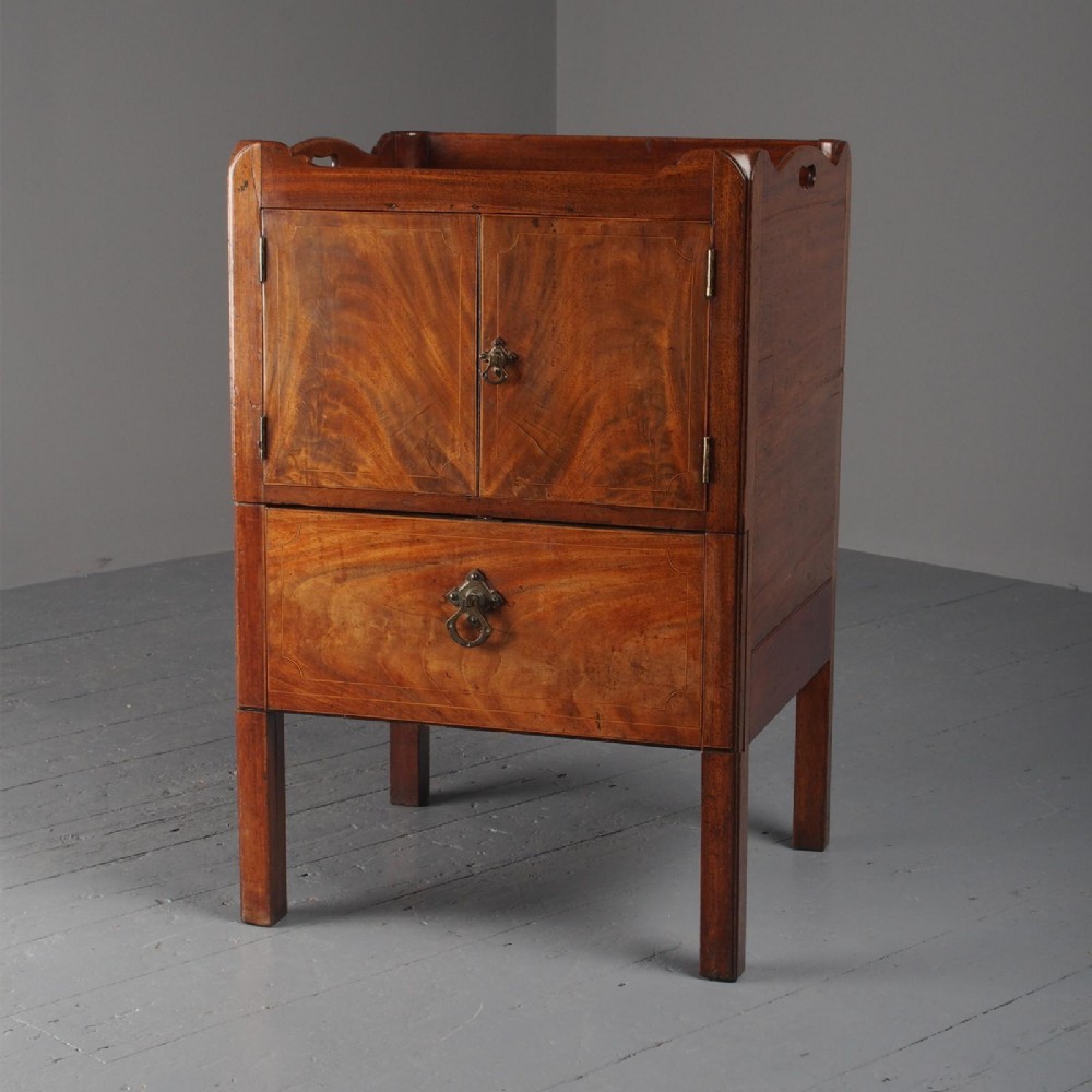 George III Mahogany Tray Top Bedside Commode