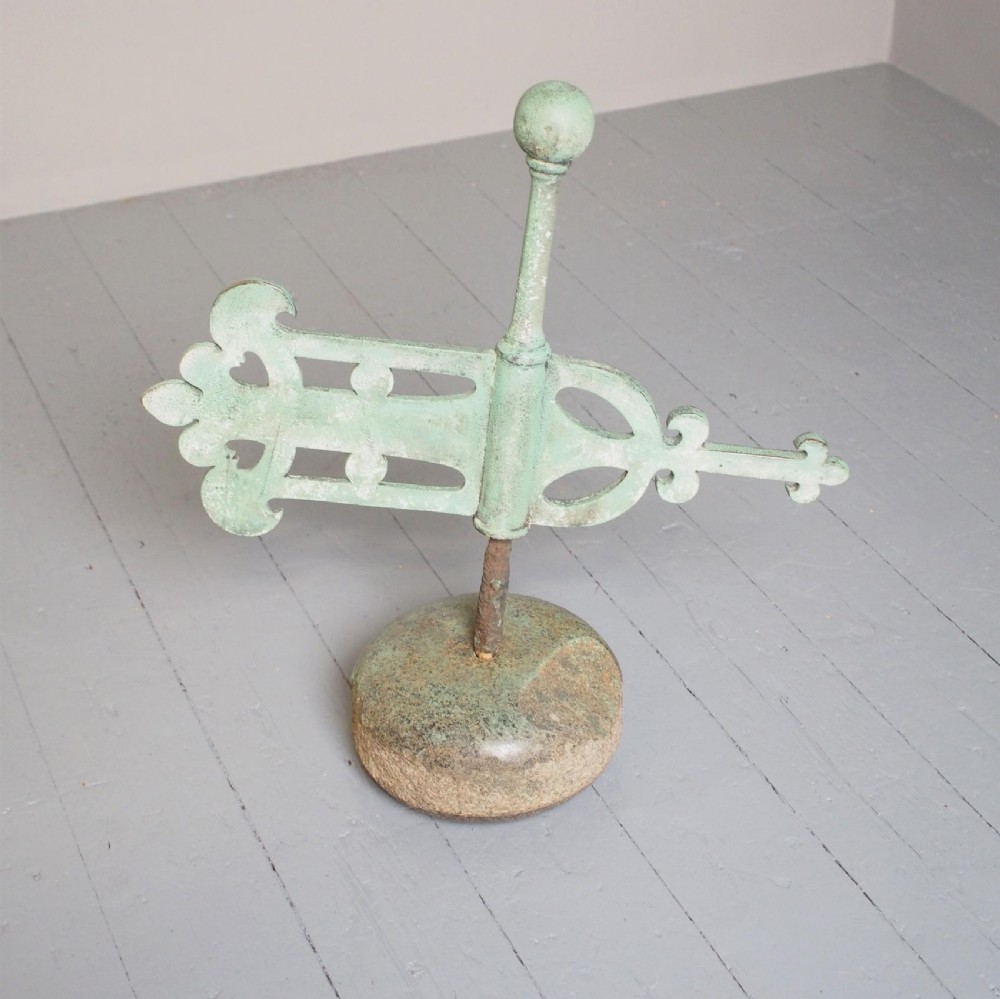 Victorian Scottish Curling Stone With Weather Vane