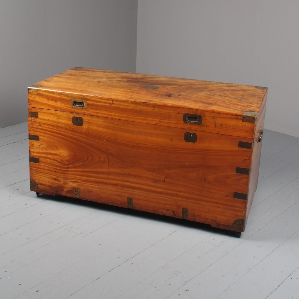 Large Victorian Brass-Bound Camphorwood Trunk