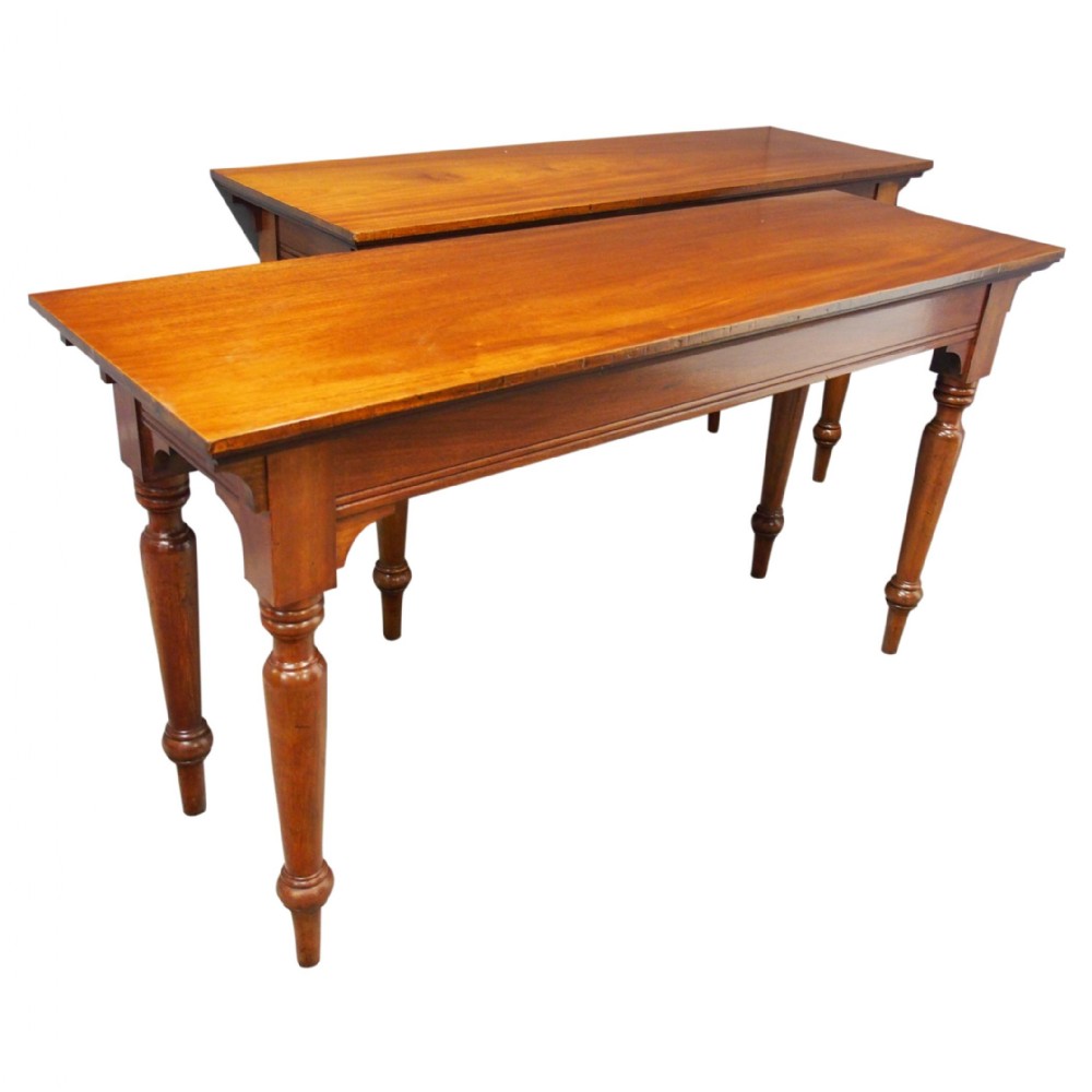 Pair of Large Victorian Mahogany Side Tables