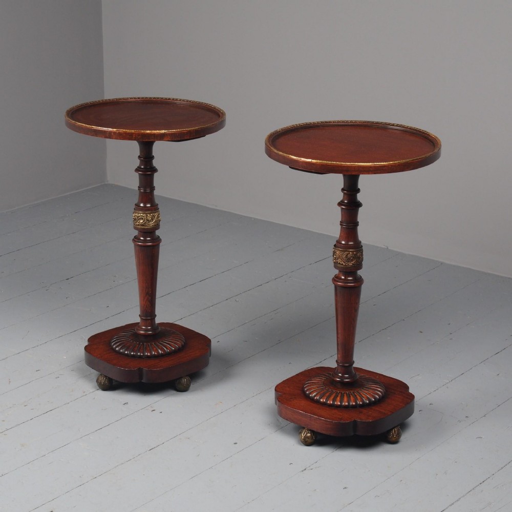 Pair of Regency Mahogany Circular Wine Tables