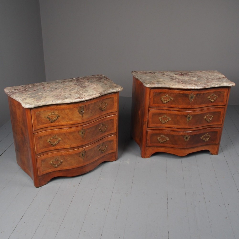 Pair of Antique French Walnut Commodes