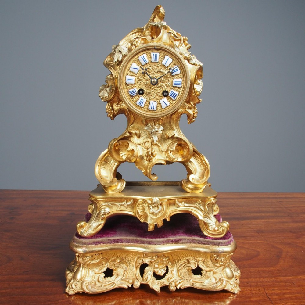 Louis XV Style Ormolu Mantel Clock by Raingo, Paris